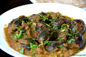 Goan Bharli Vangi (Stuffed Baingan  or Stuffed Brinjal)