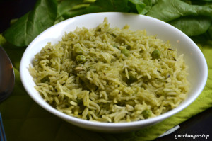 Palak Rice or Palak Pulao