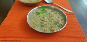 Tambdi Bhaji Tonak (Red Amaranth Curry in Goan style)