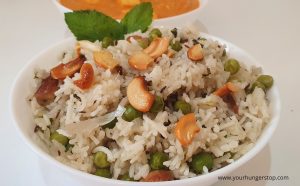 Green Peas and Mint Pulao